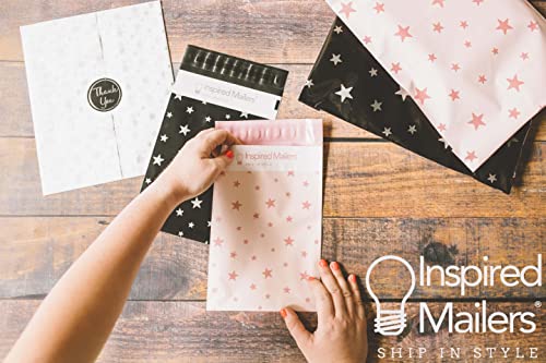 Image of Inspired Mailers - Poly Mailers 6x9-100 Pack - Silver Stars Deluxe - Packaging Bags for Shipping - Mailing Bags 6x9 - Small Poly Mailers - 6x9 Mailers - Package Envelopes