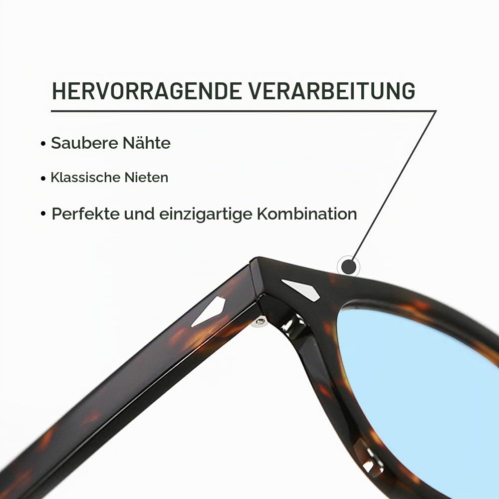 SHEEN KELLY Sonnenbrille Polarisiert Rund Retro Herren Damen Ultraleicht