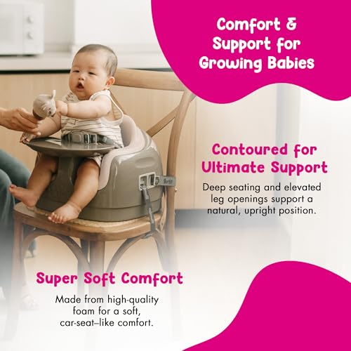 Image of Bumbo 3-in-1 Multi-Seat for 6 to 36 Months, Travel Baby Feeding & Play Floor Seat, All-in-One Portable Booster with Tray & Toddler High Chair, Breige /White Sand