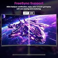 Gawfolk Curved Monitor 27 Zoll 250Hz, PC Bildschirm mit Lautsprecher 1080P, 1800R 250Hz Computerbildschirm mit Eye Care Technologie HDMI DP, unterstützt VESA – Ansicht 3