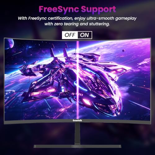 Gawfolk Curved Monitor 27 Zoll 250Hz, PC Bildschirm mit Lautsprecher 1080P, 1800R 250Hz Computerbildschirm mit Eye Care Technologie HDMI DP… – Ansicht 3