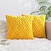 MIULEE Zestaw 2 poszewek na poduszkę, wełniana, okrągła, puszysta, super miękka, z pluszową dekoracją do domu, na sofę, kanapę, łóżko, do salonu, biura, 45 x 45 cm, żółta