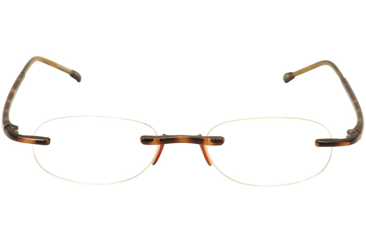 Scojo New York Gafas de lectura de, lectores de geles originales, gafas ovaladas sin montura, tortuga, 1,50x