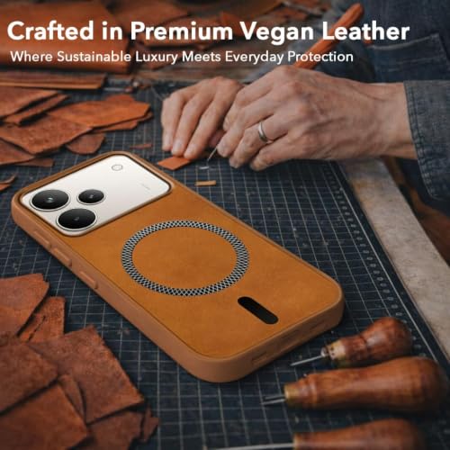 Image of Jkobi Leather Finish Back Cover Case for Realme P4 Pro (MagSafe Compatible Wireless Charging | Soft Touch | Camera Bump Protection)