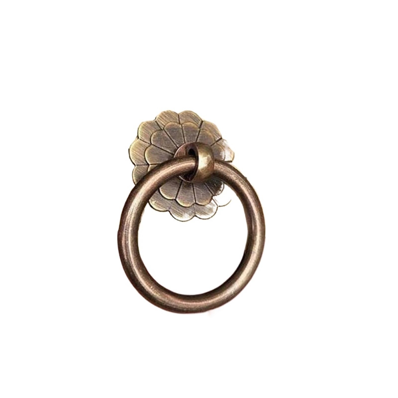 Ygmnqal Antique Bronze Drawer Knobs Brass Cabinet Knocker Furniture Hardware Cupboard Knobs Drawer Knob Dresser Pulls Cabinet Drop Ring Pulls(,Smaller Ring)