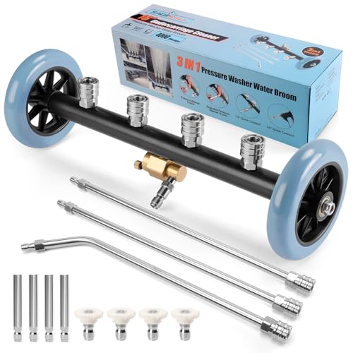 3-in-1 Under Carriage Pressure Washer Attachment, 16 Inch Pressure Washer Undercarriage Cleaner and...