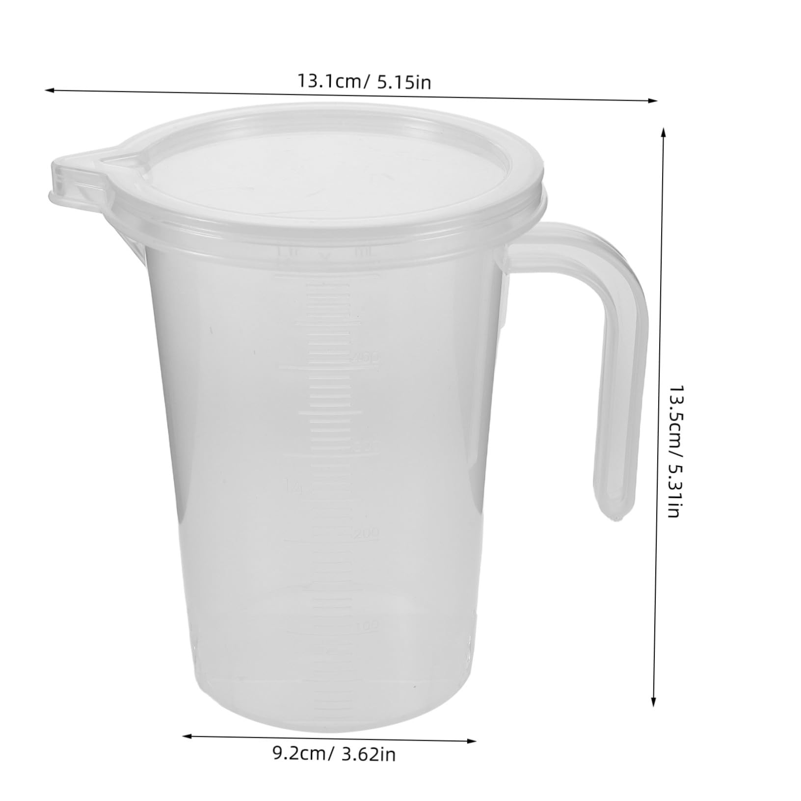 6 Tazas Medidoras Jarra Medidora Para Leche Graduada Con Tapa De Marcado Taza Graduada Para Agua Plástico