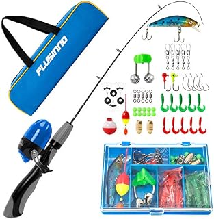 PLUSINNO Kids Fishing Pole,Portable Telescopic Fishing Rod and Reel Full Kits, Spincast Fishing