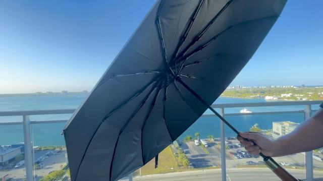 リール umbrella SHREEJIIH Windproof Umbrella Reverse C-Shaped Hand Free Handle