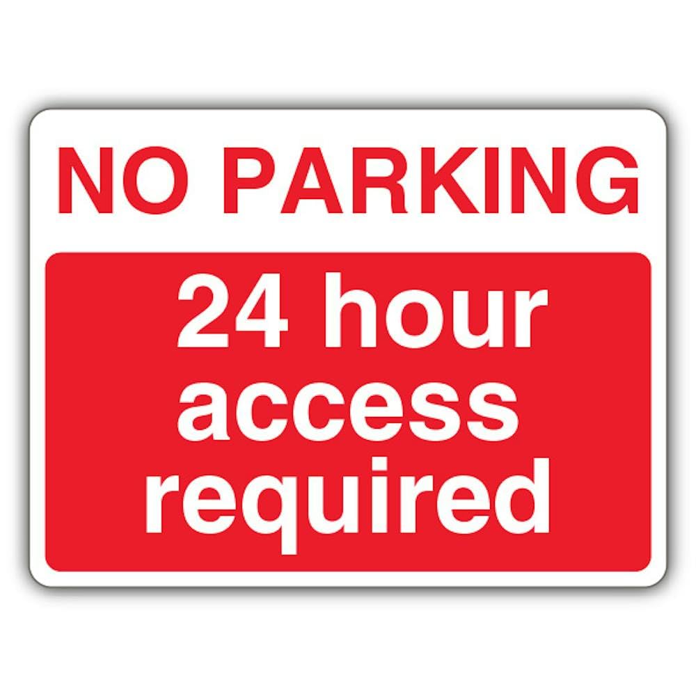 V Safety No Parking 24 Hour Access Required Safety Sign - 300 x 225 mm - RA2 Reflective 3mm Aluminium Composite