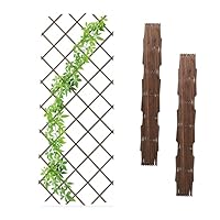 Relaxdays Rankgitter ausziehbar, 3er Set, Rankhilfe Kletterpflanzen, 180x90 cm, Garten, Balkon, Terrasse, Holz, braun