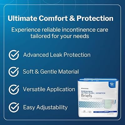 McKesson Ultra Plus Stretch Briefs, [80 Count], XXL/3XL, 58-77 in. Incontinence Adult Diapers, Heavy Absorbency, Unisex, Disposable, Elastic Leg Gathers and Contoured Fit for Men and Women