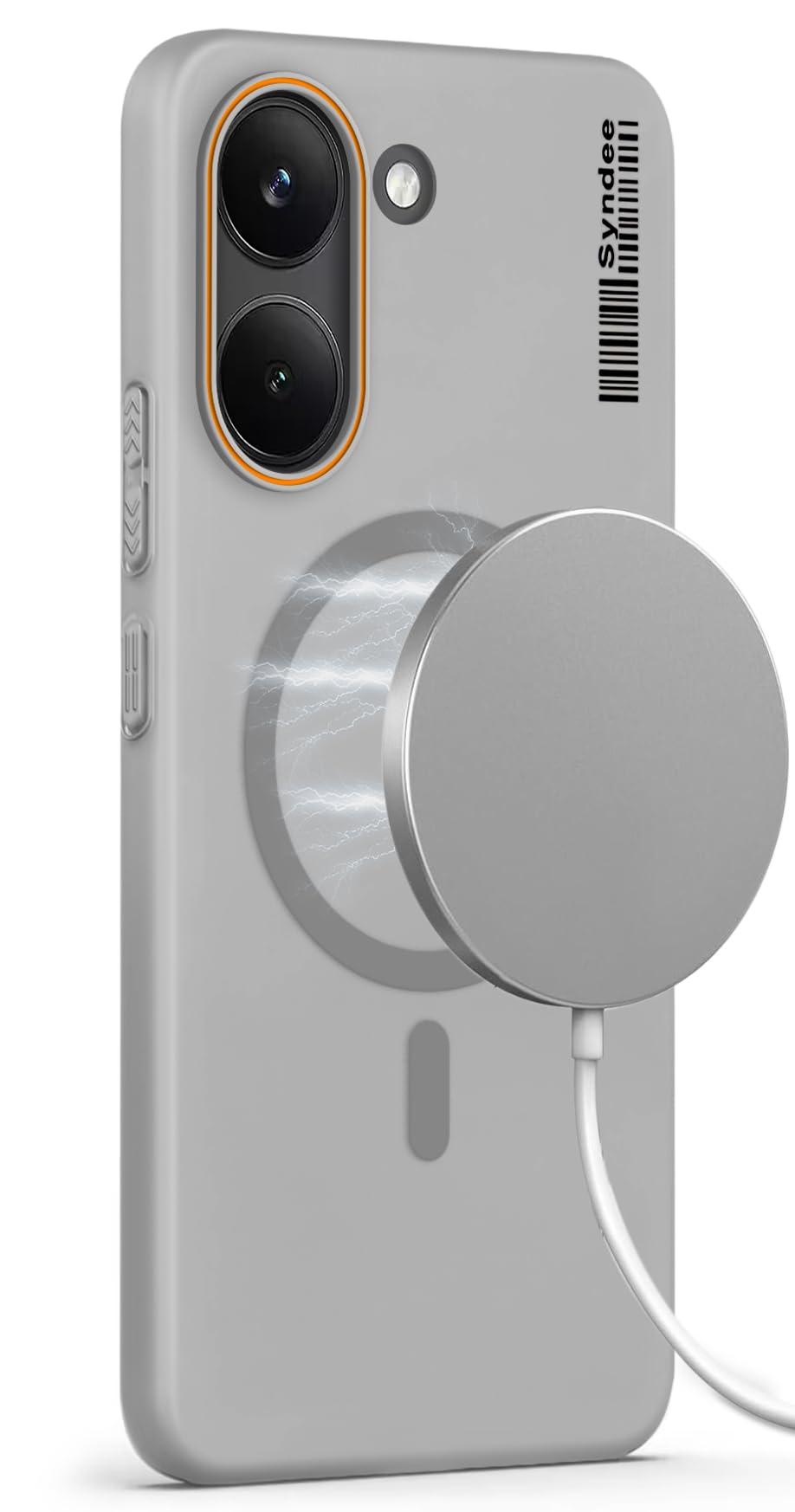 Mr. Case Back Cover for Poco X8 Pro 5G Sleek Frosted Translucent Back Only Compatible with Wireless Magnetic Accessories | Anti-Scratch Shockproof Phone Case - Grey-image-10
