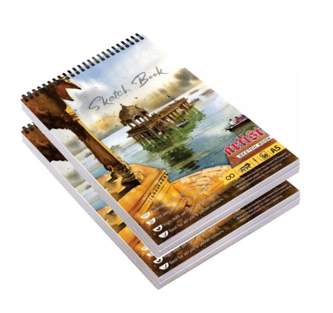 VARIETY CANVAS 2 Pieces 50 Sheet A5 Sketchbook Set | Top Spiral-Bound Sketchpad for Artists | Sketching and Drawing Acid Free Paper, for Doodling | Artist Oxfort Sketch Book (Mix) (B09B4XP4MY) Amazon Price History, Amazon Price Tracker