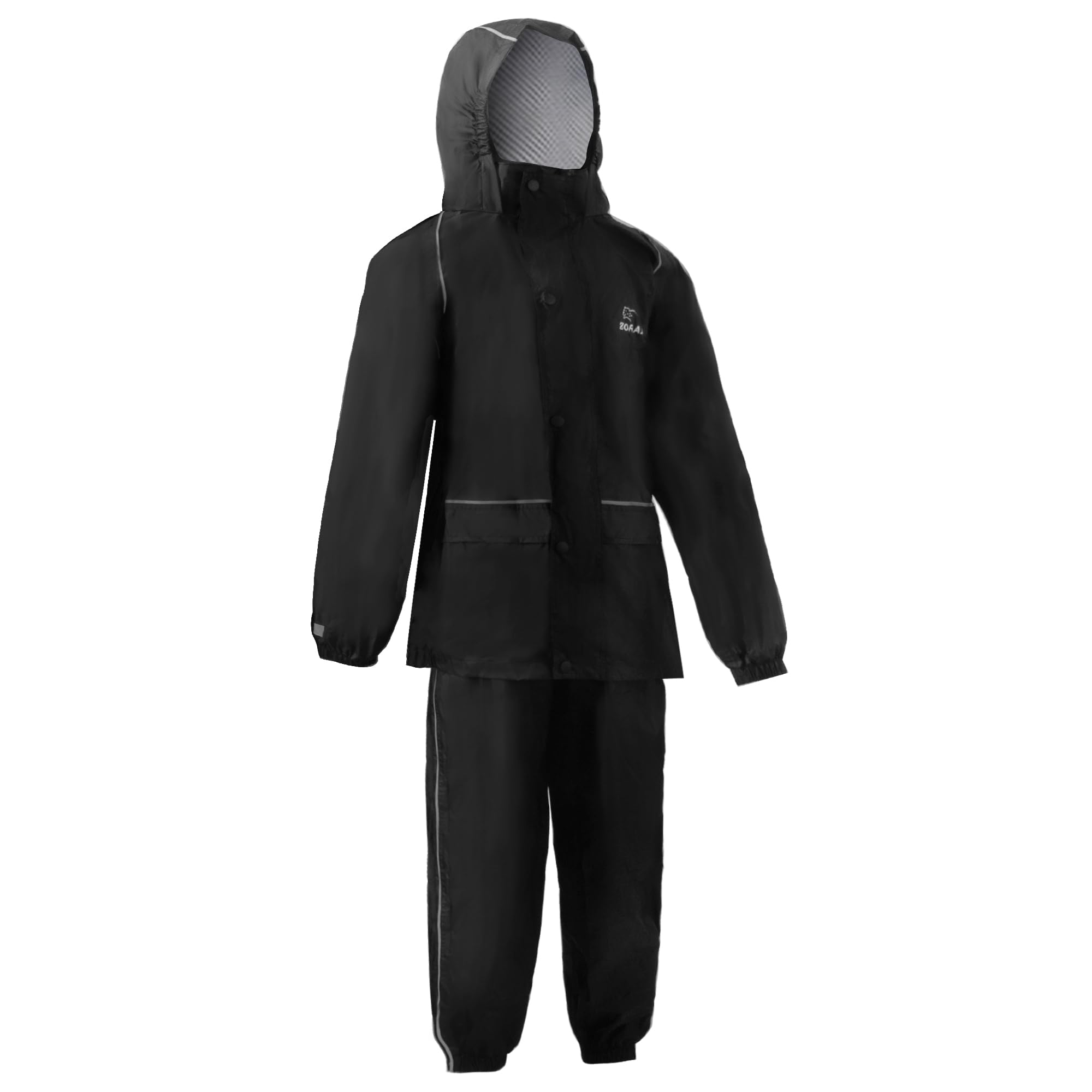 Zorax Combinaison de pluie imperméable pour garçons et filles - Veste et pantalon légers - Unisexe - Coupe-vent - Avec capuche - Sac de transport