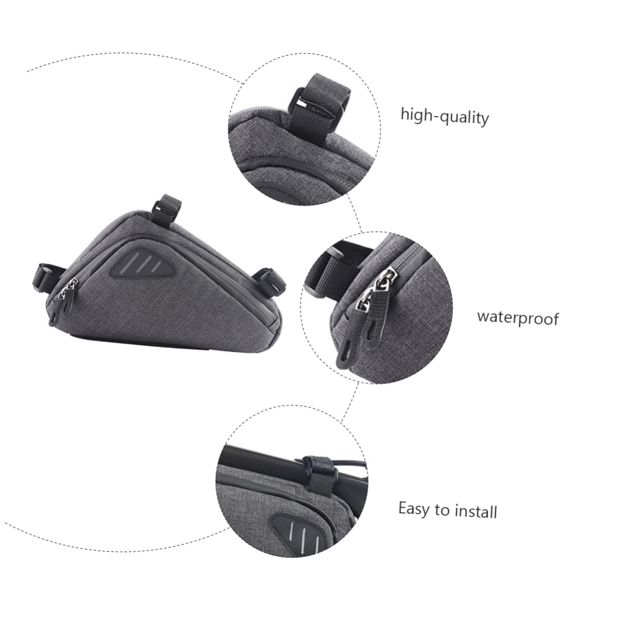 INOOMP 3 PCS Bike Bag Telaio Nero Biciclette Accessori per Il Ciclismo Sacchetto della Sella della Bici Panno di Nylon Sacchetto della Bici Nero Borse Sella Cellulare Sacchetto di