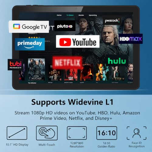 Image of Android Tablet 10 inch, Android 16 with 26GB RAM 128GB ROM with 7000 mAh | Android 16 OS Gemini AI Google GMS Certified T606 Octa-Core 10.1 inch HD Wi-Fi 6 BT 5.0 GPS 7000mAh Battery