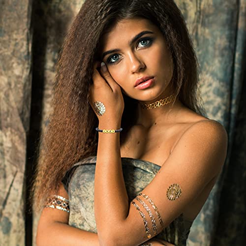 Image of Uloveido Black Agate Side Cross Bracelet Mustard Seed Charms, Personalized Letter A-Z Tiger's Eye Bangle Y944