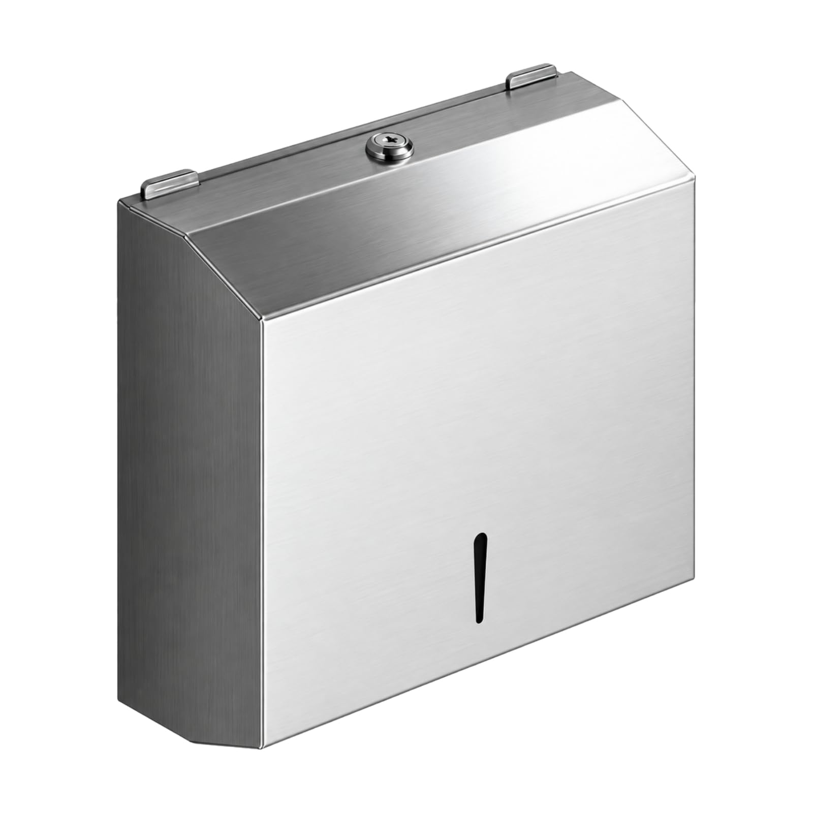 predolo Dispensador Pared Acero Inoxidable Fácil Instalar Portarrollos con Tapa Abatible Ahorra Espacio para Baños Públicos, Restaurans, Escuelas, Plata Brillante
