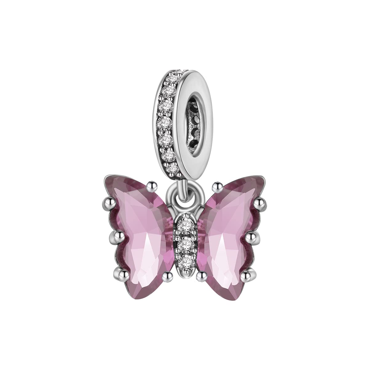 Butterfly Charms, 925 Sterling Silver Bracelets and Necklaces, with 5A Colourful Cubic Zirconia, Birthday Gift, Mother's Day Gift, Valentine's Day Gift, Gift for Women and Girls-image-5