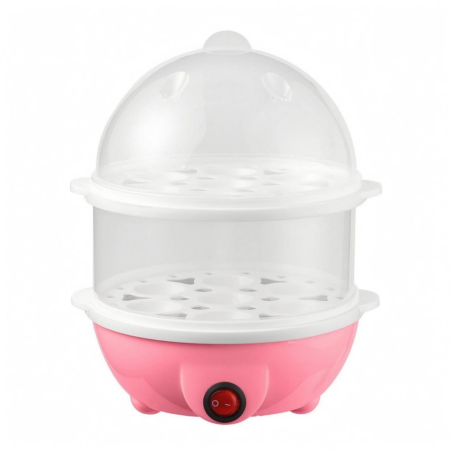 Dry-Overheat Protection Double-Layer Egg Cooker Automatic Shutoff Electric Egg Steamer Auto Shut-off Steaming Cooker One-Button, Pink, Eu 220V Double Layer-image-5