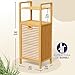 Imagen de CASARIA® Estantería Baño con Cesto Integrado 36 L Extraíble Mueble Baño Madera Bambú 40x30x95cm