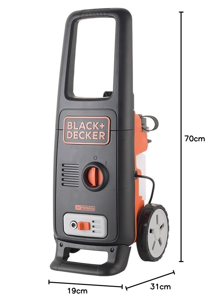 BLACK+DECKER Idropulitrice ad Alta Pressione BXPW1600PE con Patio Cleaner e Spazzola Fissa (1600 W, 125 bar, 420 l/h)