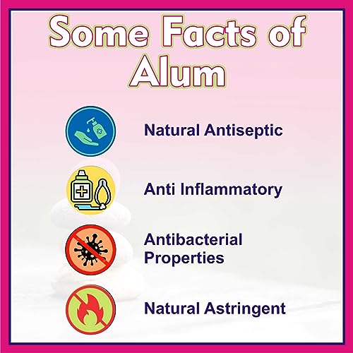 Image of Pink Alum Stone Powder Natural Astringent for Skin Purification, Sore Throat Treatment, After Shave Care, Deodorant, and Teeth Whitening - 100g