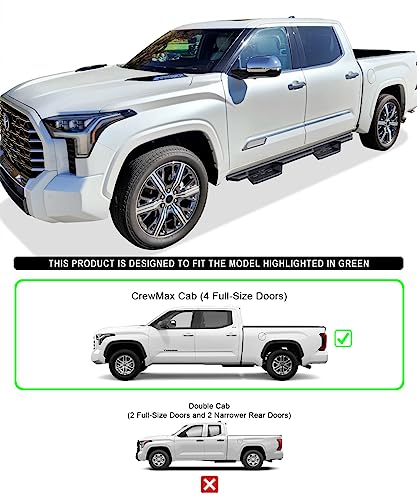 Estribos laterales de acero para Toyota Tundra CrewMax miniatura 2