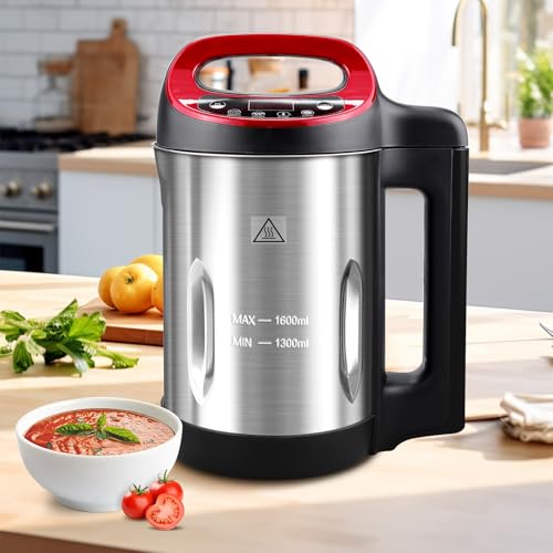Homtone 1.6L Soup Maker Machine, Stainless Steel...