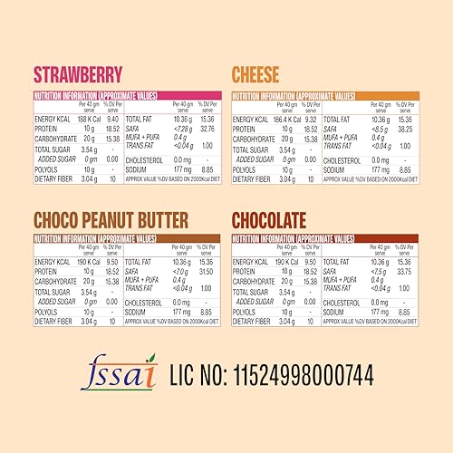 Image of SuperYou Assorted Protein Wafer Bars (Pack of 10)|10g Protein, 3g Fiber, No Added Sugar|Yeast Fermented Protein|Energy Bars|Crunchy Wafer Bar|100% Vegetarian|No Palm Oil|400g