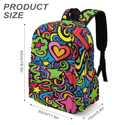 Doodles And Lines Printed Backpack Water-Resistant Pack Stylish Bag Lightweight Travel Backpack3