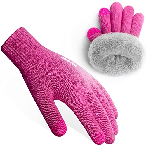 Image of Rahhint Kids Winter Gloves for Boys Girls Children Toddler Thermal Wool Knit Gloves with Insulated Fleece Lining Keep Hand Warm Gift