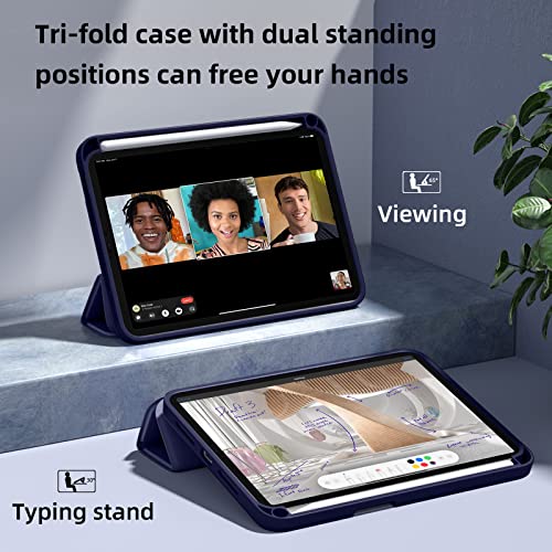 Akkerds Compatible For Ipad Mini 6 Case 2021 8.3 Inch With Pencil Holder, [Auto Wake/Sleep][Soft Tpu Back], Trifold Stand Protective Cover Compatible For Ipad Mini 6Th Generation Case, Navy #TOP6