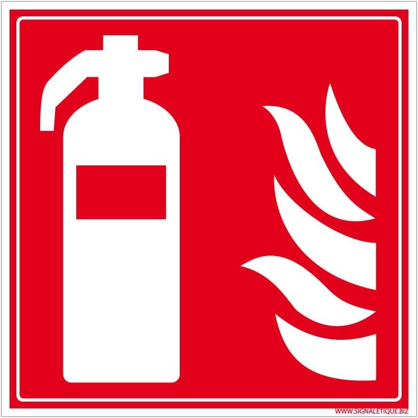 Signalétique.biz France - Panneau Extincteur Incendie - Signalisation de sécurité - Adhésif 125x125 mm