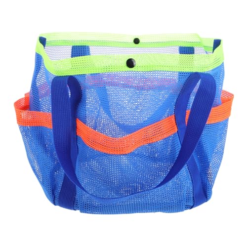 balacoo Multi-Pocket Mesh Beach Tote Bag Foldable Swim Storage with Side Pockets for Sand-Free Organization for Women Travel and Swimming