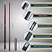HomeSeason 58inch Carbon Fiber Pool Cue Stick with Screw-in Extension and Leather Case, 18oz Low Deflection Professional Cue Stick for Billiards, 13mm Tip（Wine Red）