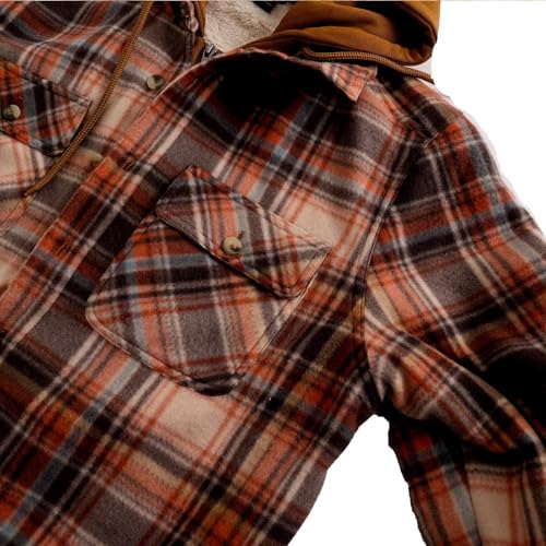 Image of LeeHanTon Mens Flannel Jacket Heavyweight Sherpa Fleece Jackets Outdoor Hiking Casual Soft Warm Coat with Pockets
