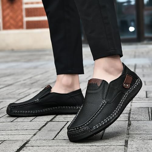 Mens Loafers Casual Slip on Shoes Business Lightweight Refreshing Classic Slippers Walking Driving Black4