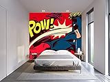 Fototapete Wand Comic Pow! Wandbild, Tapete, Dekoration für Esszimmer,...