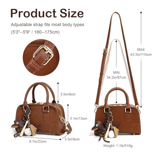 Mini Purses for Women, Leather Top Handle Crossbody Bags, Handbags Clutch with Cute Pendant and Adjustable Strap4