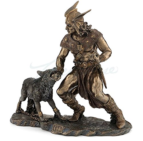 Norse God Tyr Battling Fenrir Statue Ragnarok