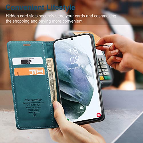Capa Carteira para Samsung Galaxy S21+ / S21 Plus, Capa Flip Magnética de Couro PU de Textura Fosca