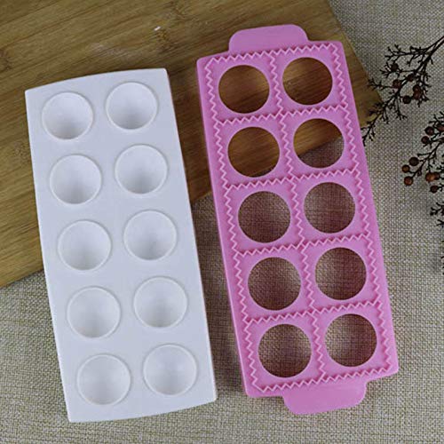 XIEJ 2 peças de molde de ravióli de plástico para ravióli e prensa, ferramentas para assar bolinhos