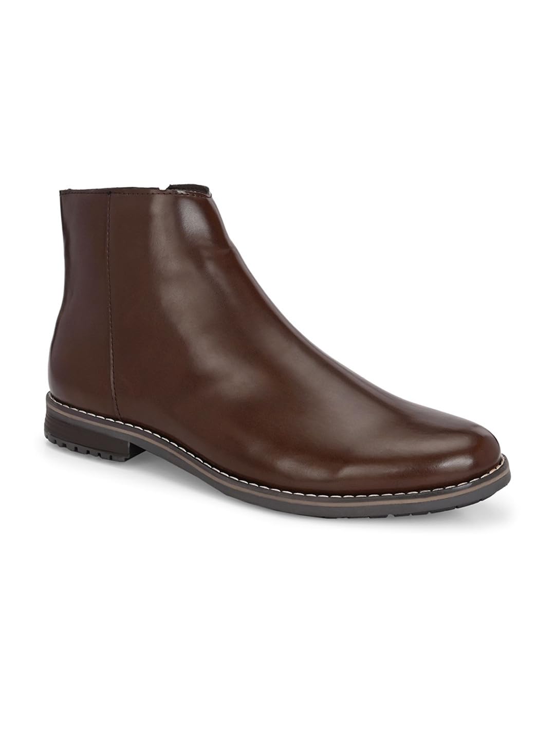 Height Increasing Elevator Chelsea Boots for Men | 3 Inch Height Increase (1.25" Outer Heel + 1.75" Invisible Insole) | Synthetic Leather Mid-Top Slip-On Boots | Cushioned Footbed & TPR Outsole-image-44