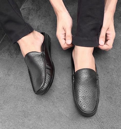 Image of ARAMISH Genuine Leather Loafers Open Back Shoes for Men