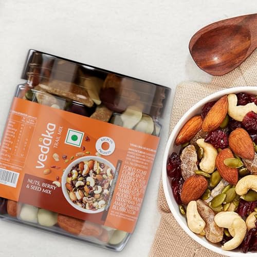 Image of Amazon Brand - Vedaka Nuts, Berries and Seed Mix | 200 gm | Almond, Cashew, Cranberry, Amla and Pumpkin Seeds | Healthy Snacking