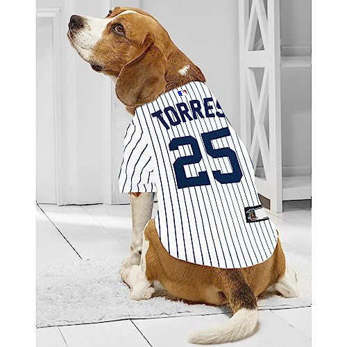 Image of Pets First MLBPA Dog Jersey - GLEYBER Torres #25 Pet Jersey - MLB New York Yankees Mesh Jersey, Medium