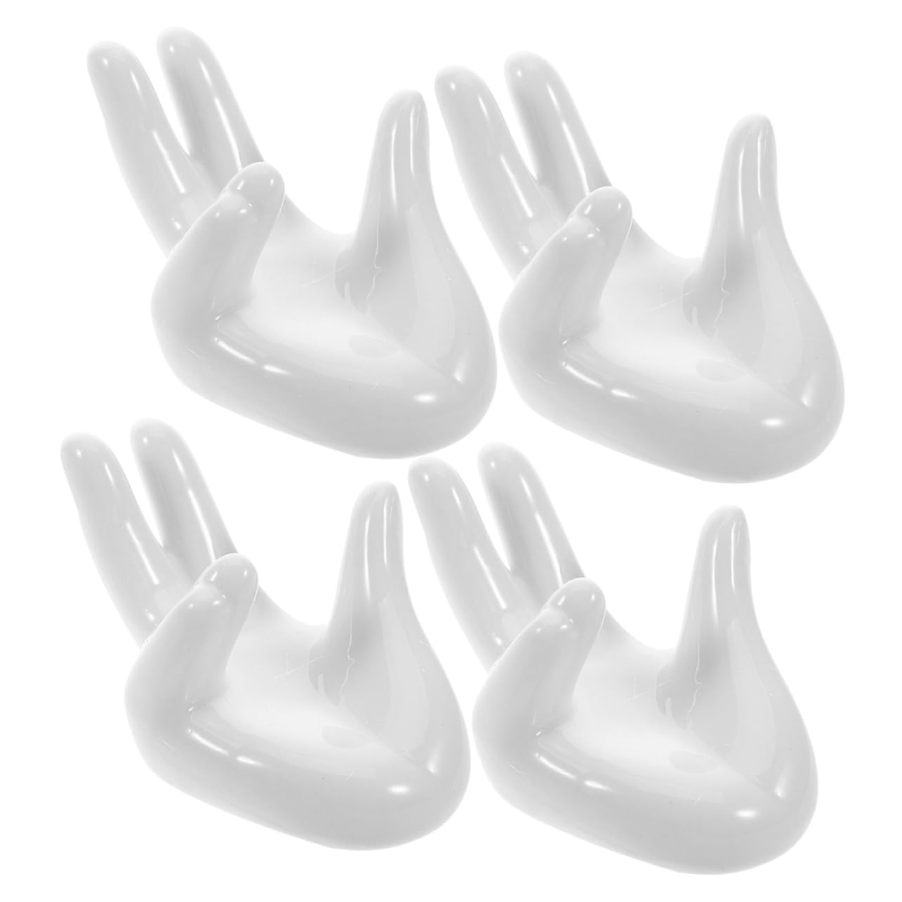 OKUMEYR 4Pcs Hand Shaped Ceramic Egg Holder Unique Egg Display Stand for Boiled Eggs Artistic Design for Kitchen Dining Table for Decor Daily Use