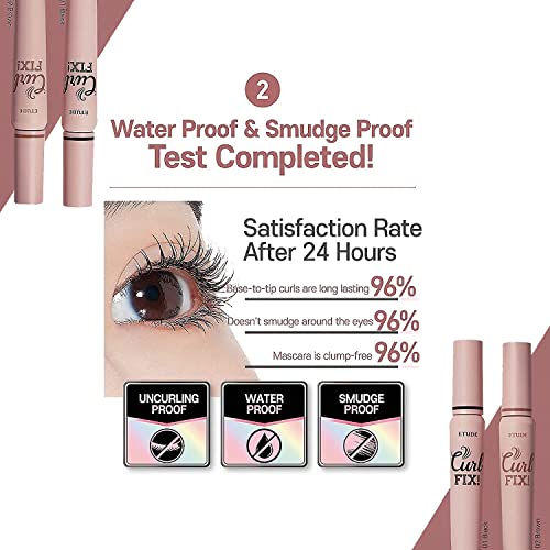 Etude New Curl Fix Mascara 8G, Eyelashes Make-Up, Korean Cosmetic, Waterproof, Curling, Long-Lasting Mascara (Brown) #TOP4